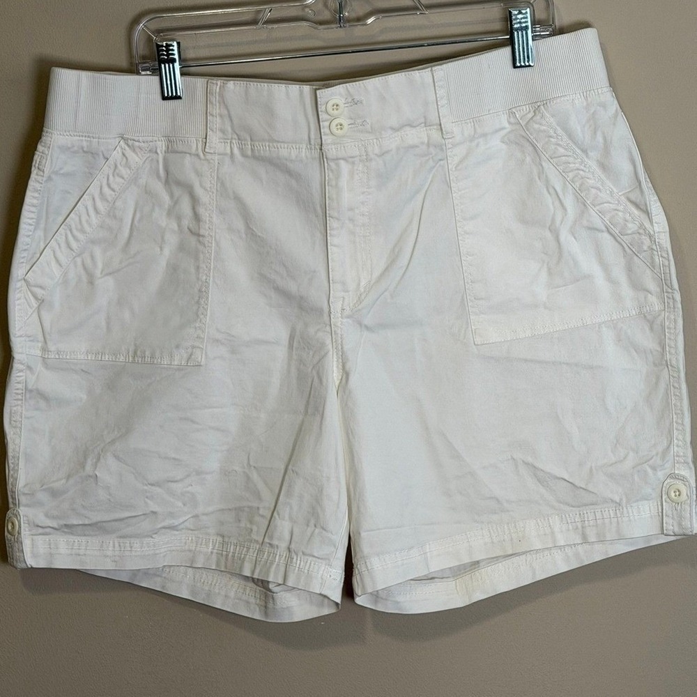 Jones New York Sport JNY Rib Knit Shorts Womens 16 White UD6MST03283-2DG Coastal